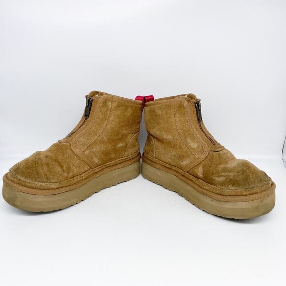 UGG Kid's Neumel Platform Suede Zip Boot Brown Suede Size 3 - Picture 7 of 10